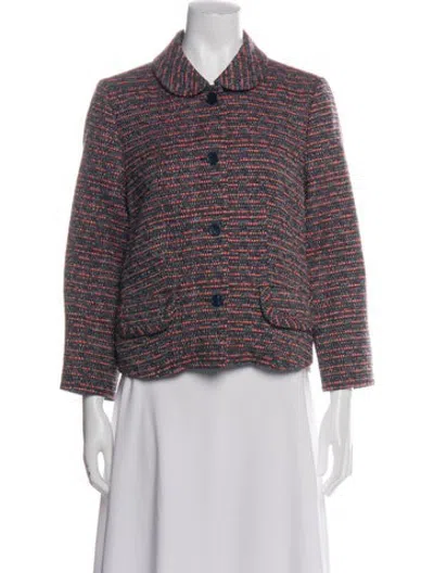 Pre-owned Marc By Marc Jacobs Tweed Pattern Jacket In Blue