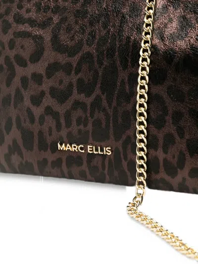 Marc Ellis Leopard-print Chain-link Tote Bag In Brown