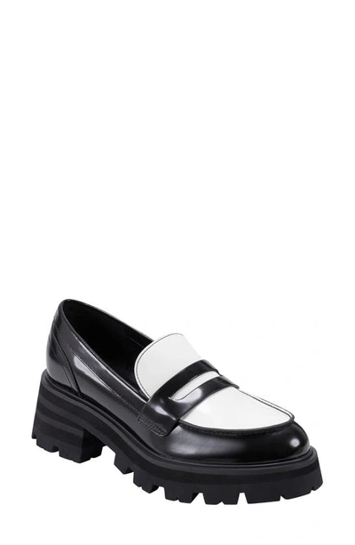 Marc Fisher Ltd Latika Platform Loafer In Black/ White