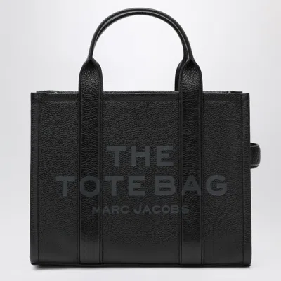 Marc Jacobs Black Leather The Medium Tote Bag In Metallic