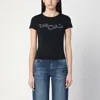 Marc Jacobs Crystal Logo T-shirt In Black