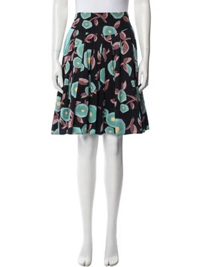Pre-owned Marc Jacobs Floral Print Mini Skirt In Blue