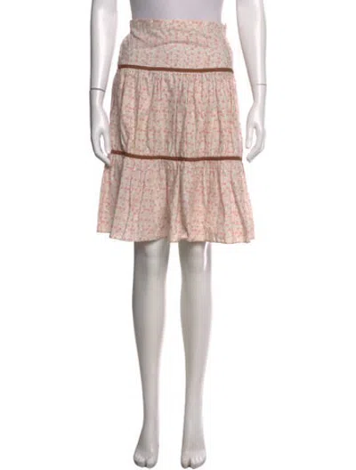 Pre-owned Marc Jacobs Floral Print Mini Skirt In White