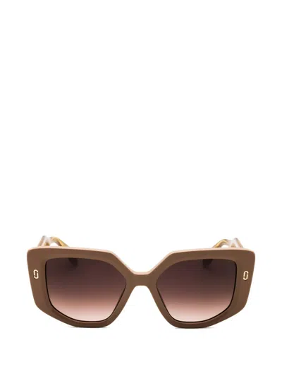 Marc Jacobs Geometric-frame Sunglasses In Brown