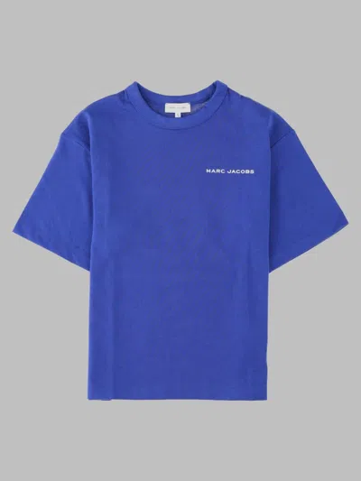 Marc Jacobs Girls Cotton Tee Shirt In Blue