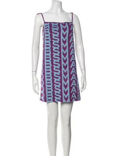 Pre-owned Marc Jacobs Graphic Print Mini Dress In Purple