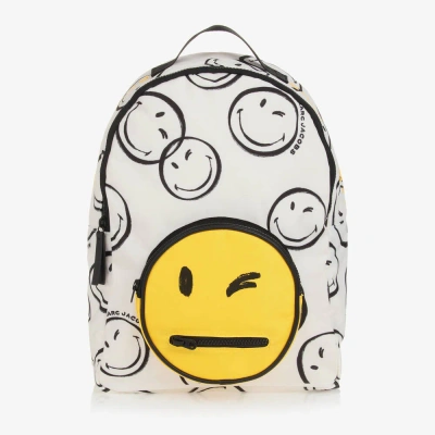 Marc Jacobs Ivory Smiley Faces Backpack (38cm)