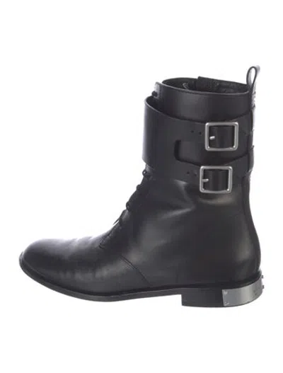 Pre-owned Marc Jacobs Leather Combat Boots In Black