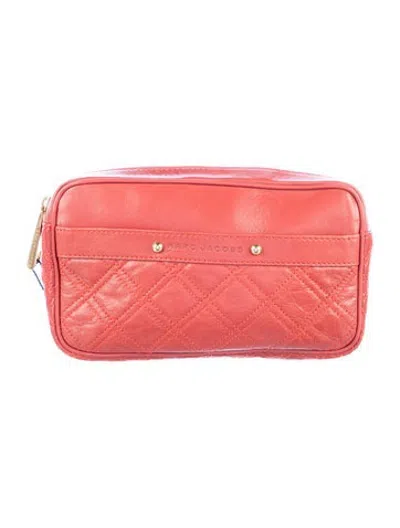 Pre-owned Marc Jacobs Leather Cosmetic Bag In Red