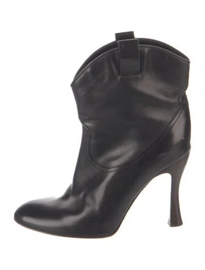 Pre-owned Marc Jacobs Leather Western Boots In Blue