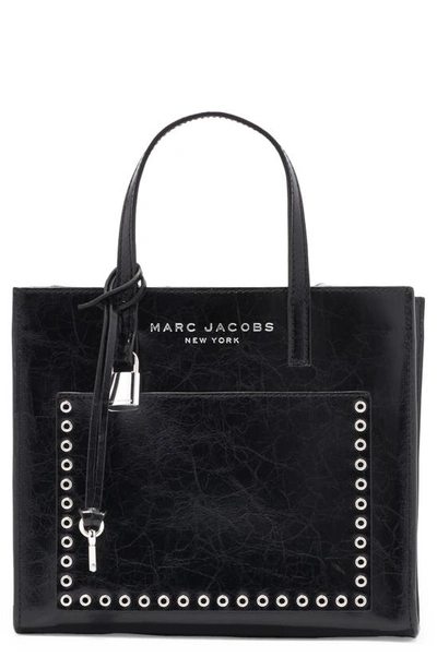 Marc Jacobs Mini Leather Grind Tote Bag In Black