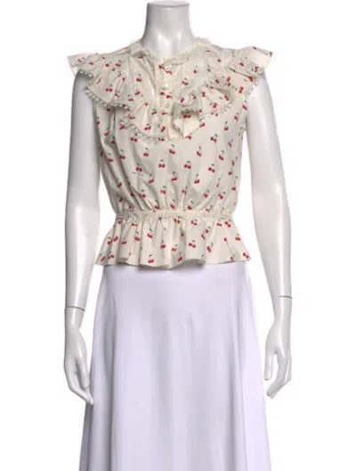Pre-owned Marc Jacobs Printed Sleeveless Blouse In Neutrals