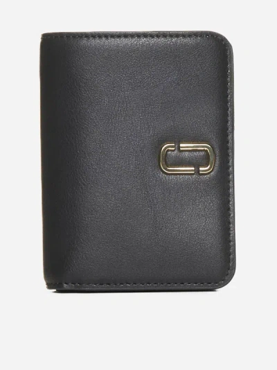Marc Jacobs The Mini Compact Leather Wallet In Black