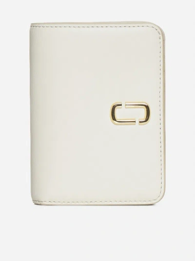 Marc Jacobs The Mini Compact Leather Wallet In Cloud White
