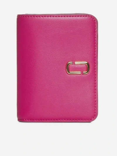 Marc Jacobs The Mini Compact Leather Wallet In Lipstick Pink