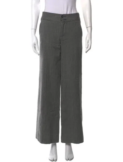 Pre-owned Marc Jacobs Virgin Wool Wide Leg Pants In Grey