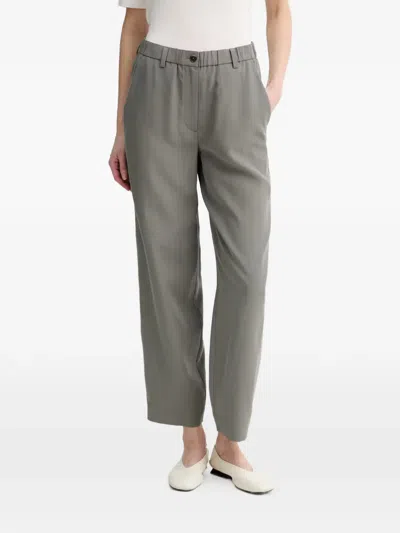 Marc O'polo Elasticated-waistband Logo-patch Trousers In Gray