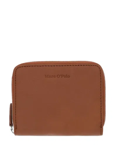 Marc O'polo Logo-debossed Zip-around Wallet In Brown