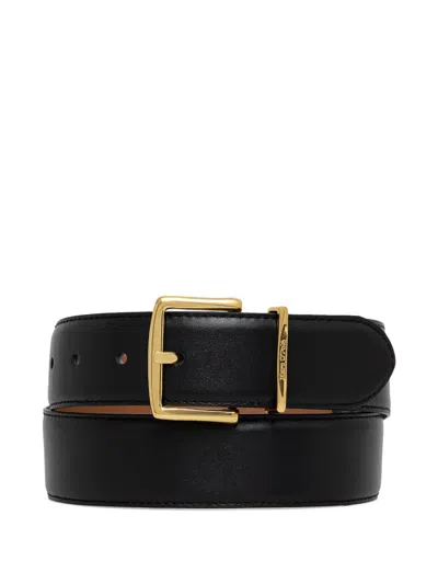 Marc O'polo Logo-engraved Leather Belt In Orange