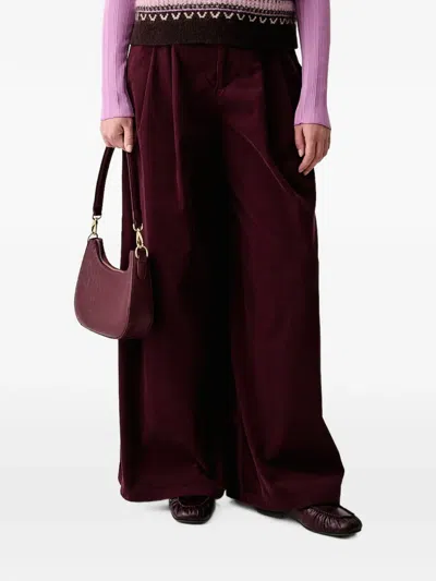 Marc O'polo Pleated Corduroy Trousers In Red