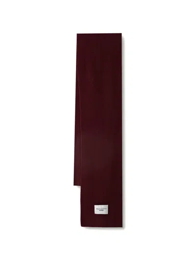 Marc O'polo Ribbed-knit Wool Scarf In Red