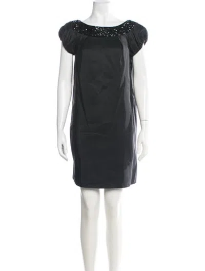 Pre-owned Marchesa Silk Mini Dress In Black