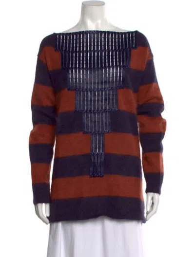 Pre-owned Marco De Vincenzo Angora Striped Sweater W/ Tags In Purple
