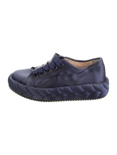 Pre-owned Marco De Vincenzo Silk Sneakers In Blue