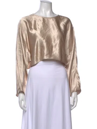 Pre-owned Marella Crew Neck Long Sleeve Top W/ Tags In Neutrals
