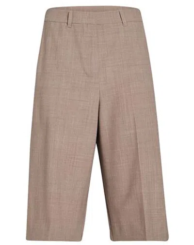 Marella Sport Woman Shorts & Bermuda Shorts Light Brown Size 10 Polyester, Virgin Wool, Elastane In Neutral