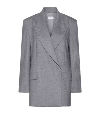 Marella Virgin Wool-blend Blazer In Blue