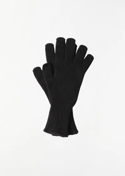Margaret Howell Cashmere Long Cuff Glove In Black