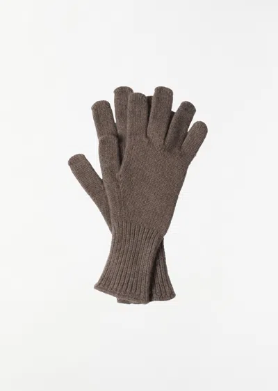 Margaret Howell Cashmere Long Cuff Glove In Dark Natural