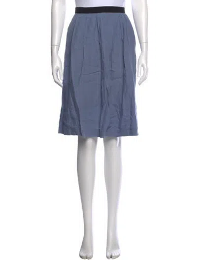 Pre-owned Margaret Howell Linen Midi Length Skirt In Blue