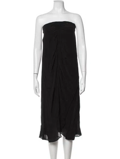 Pre-owned Maria Cher Silk Midi Length Dress In Black