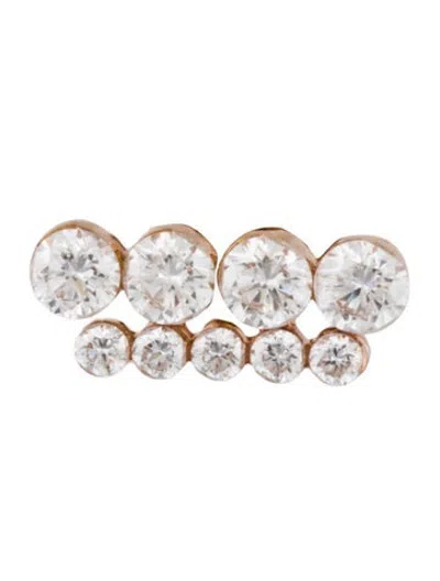 Pre-owned Maria Tash 18k Diamond Apsara Bar Threaded Single Stud Earring In Multicolor
