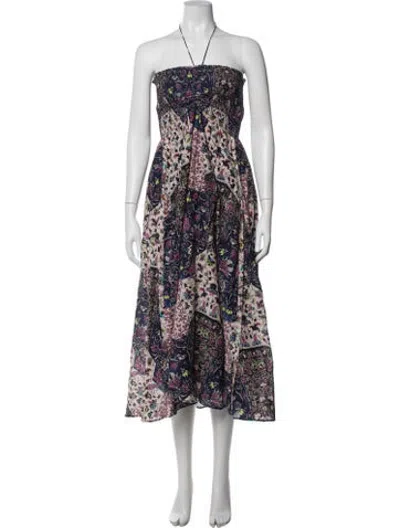 Pre-owned Mariacher. Printed Midi Length Dress In Neutrals