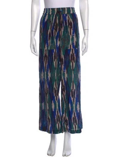Pre-owned Mariacher. Silk Wide Leg Pants In Blue