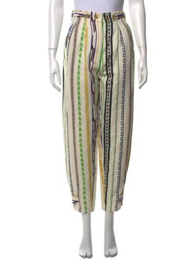 Pre-owned Mariacher. Striped Straight Leg Pants In Neutrals
