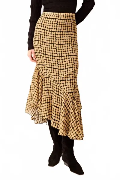 Marie Oliver Krista Midi Skirt In Dapple In Yellow