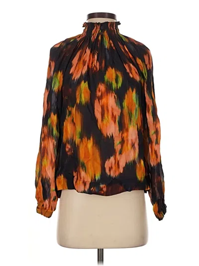 Pre-owned Marie Oliver Long Sleeve Blouse In Orange