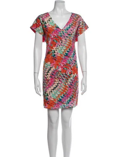Pre-owned Marie Oliver Printed Mini Dress In Pink