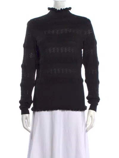 Pre-owned Marie Oliver Wool Patterned Sweater In Black