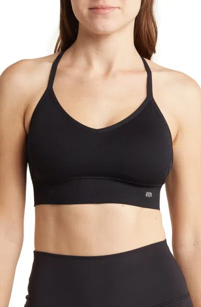 Marika London Keyhole Racerback Sports Bra In Black