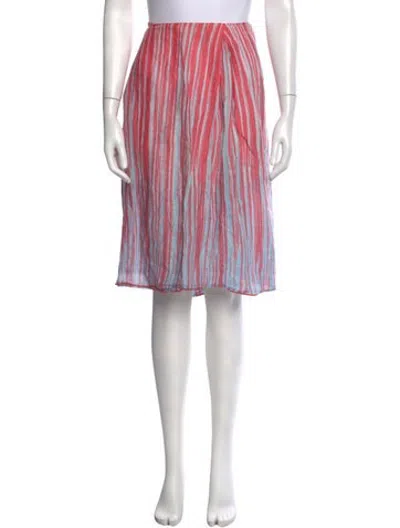 Pre-owned Marimekko Bamboo Midi Length Skirt In Pink