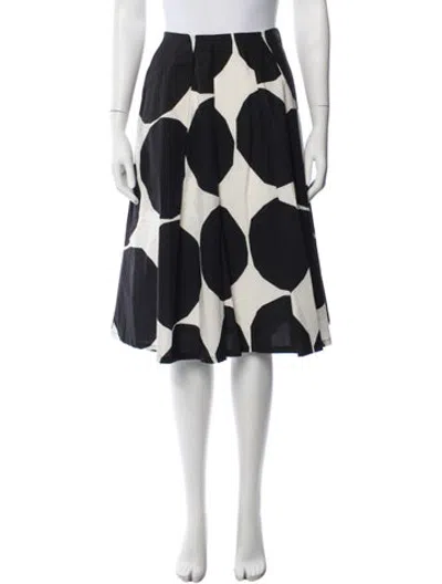 Pre-owned Marimekko Patterned Midi Length Skirt In Black
