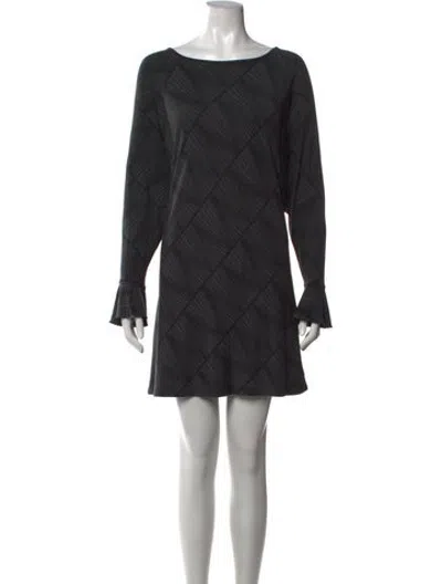 Pre-owned Marimekko Patterned Mini Dress In Grey