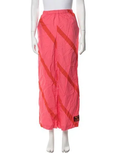 Pre-owned Marimekko Striped Wide Leg Pants In Pink