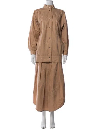 Pre-owned Marimekko Vintage Pleated Accents Skirt Set In Neutrals