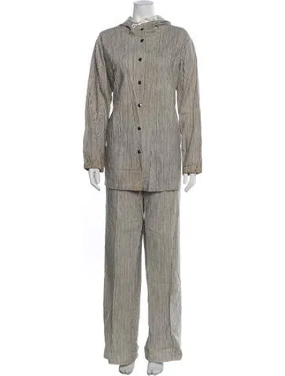 Pre-owned Marimekko Vintage Striped Pant Set In Neutrals
